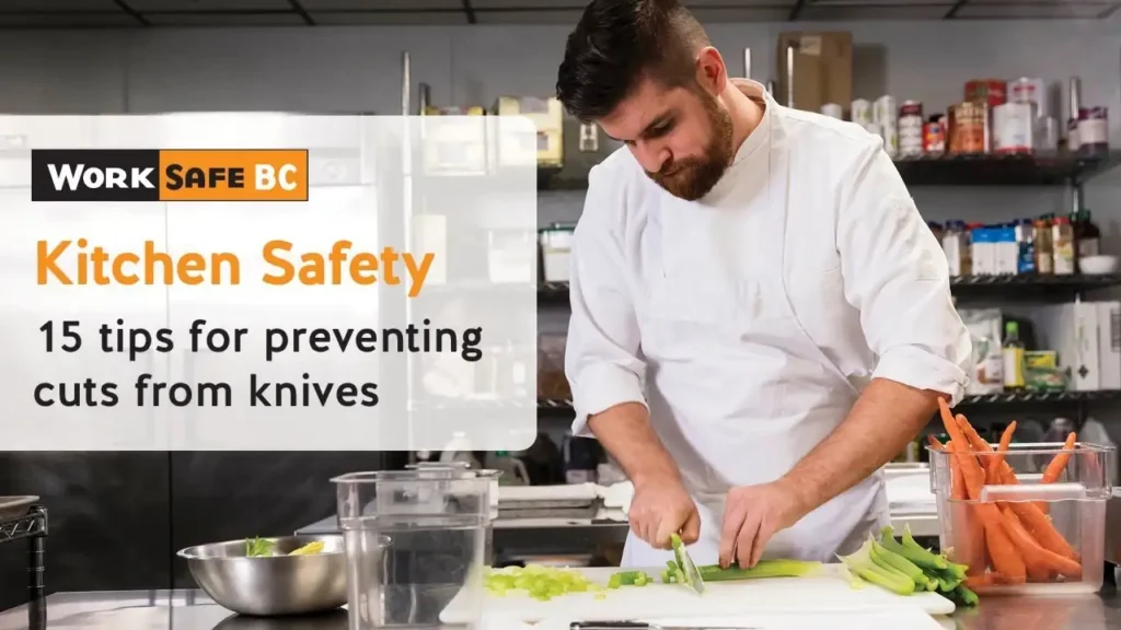 Man safely using kitchen knife