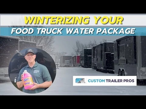 photo of snowy food trucks with smiling CTP employee