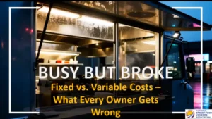 Nighttime Food Truck with title "Busy But Broke"