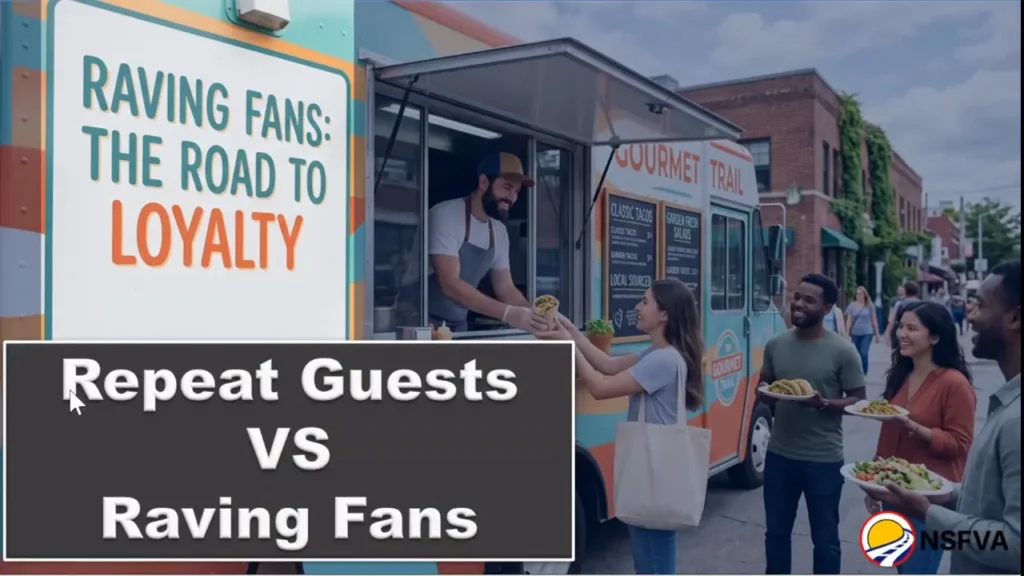 Food Truck with Signage saying "Raving Fans: The Road to Loyalty"